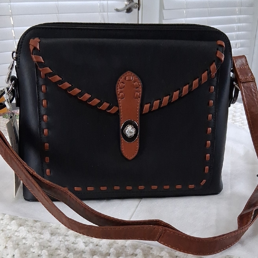 Lady Conceal Black and Brown Leather Crossbody Bag - Picture 13 of 13